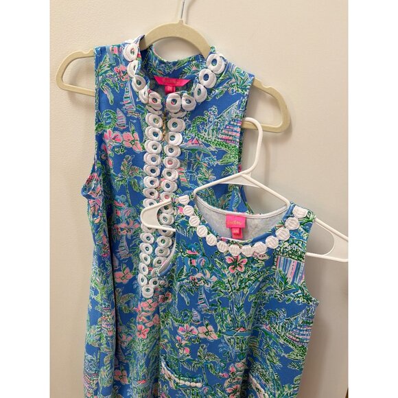 Lilly Pulitzer Matching Mother & Daughter Dresses Size L 8/10 & 10 Girls Shift S - Picture 2 of 4